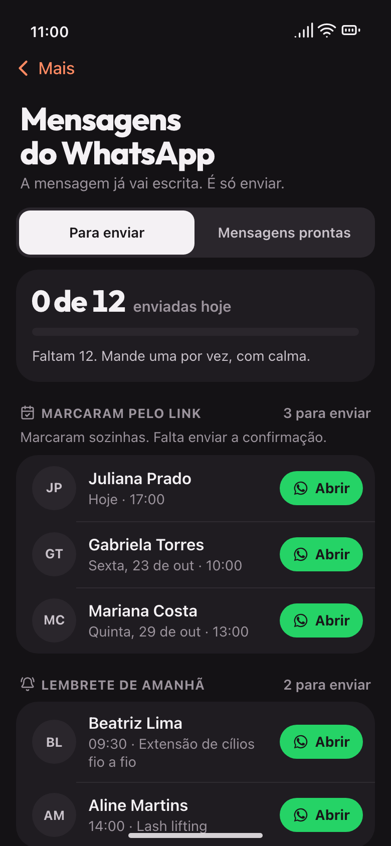 Mensagens do WhatsApp prontas para enviar em um toque